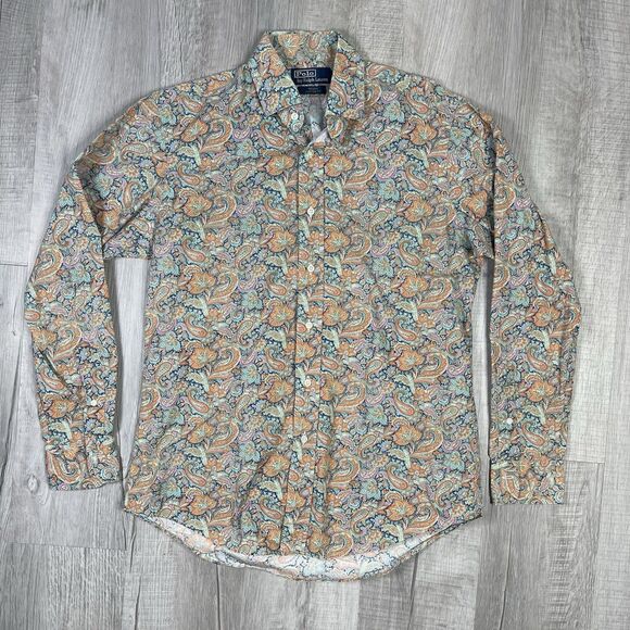 Polo by Ralph Lauren Other - Vintage 90s Polo Ralph Lauren Floral Paisley Button Up Shirt Size Medium Blue X